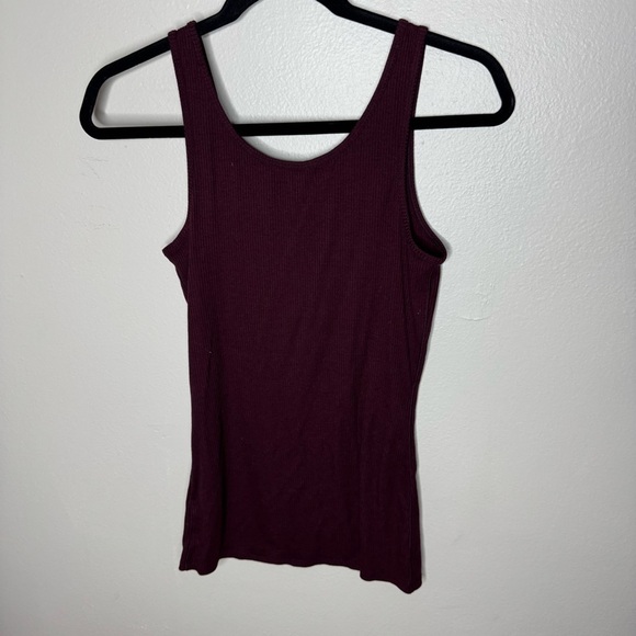 Athleta Essence Ribbed Layering Tank Burgundy - Picture 7 of 10